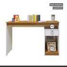 Escrivaninha Dylan 1 Porta 120cm Branco E Naturalle Branco/na