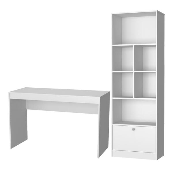 Escrivaninha E Estante Livreiro Para Escritorio B30 Novam