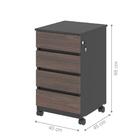 Escrivaninha E Gaveteiro 4 Gavetas Panamá Freijo Preto