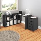 Escrivaninha E Gaveteiro Para Escritório Gouda Preto