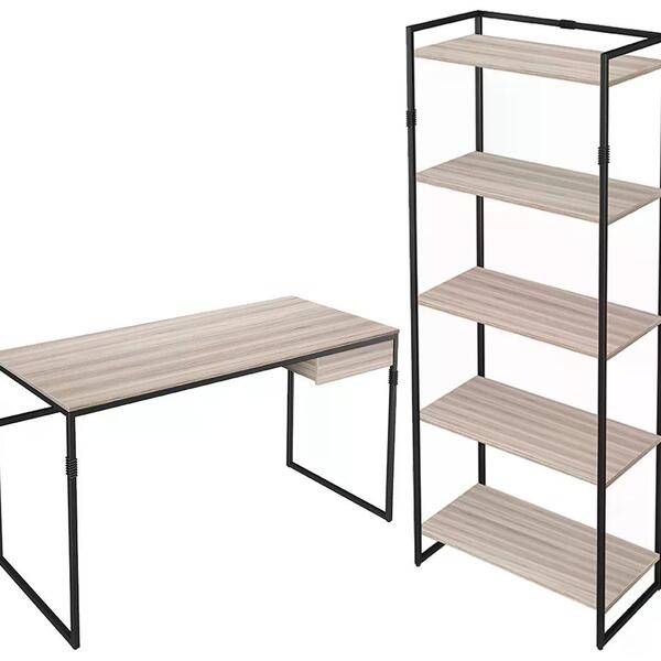 Escrivaninha Elisa E Estante Estilo Industrial Nb Milani Store