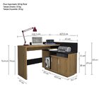 Escrivaninha Em L 110x107cm 2 Portas Office Mega  Mel/preto