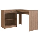 Escrivaninha Em L 1 Gaveta 2 Portas 120cm Placa E Ponto Mel M