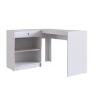 Escrivaninha Em L 1 Gaveta 2 Portas Placa E Ponto Branca