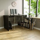 Escrivaninha Em L 1 Gaveta 3 Nichos Dakar Drd Móveis Preto Pe