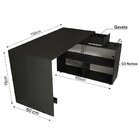 Escrivaninha Em L 1 Gaveta 3 Nichos Dakar Drd Móveis Preto Pe