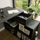 Escrivaninha Em L 1 Gaveta 3 Nichos Dakar Drd Móveis Preto Pe