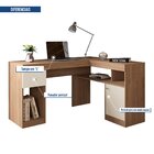 Escrivaninha Em L 1 Porta 1 Gaveta 2 Nichos Nilo  Buriti/off