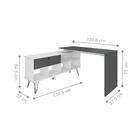 Escrivaninha Em L 1 Porta Califórnia Branco Grafito