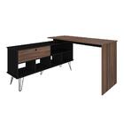 Escrivaninha Em L 1 Porta Califórnia Ipê Preto