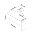 Escrivaninha Em L 2 Gavetas Havana Preto - Gelius - Preto