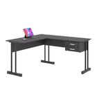 Escrivaninha Em L 2 Gavetas Turquia Preto Onix