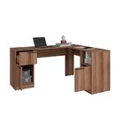 Escrivaninha Em L 2 Portas 160cm Brv Móveis Castanho Castanho