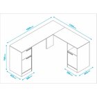 Escrivaninha Em L 2 Portas 160cm Brv Móveis Castanho Castanho