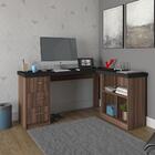 Escrivaninha Em L 3 Gavetas Alabama Preto Ipê