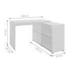 Escrivaninha Em L 4 Nichos Flórida Branco