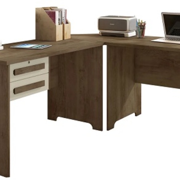 Escrivaninha Em L Alemanha/genebra Freijó/off White - Rv Móve