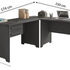 Escrivaninha Em L Alemanha/genebra Grafite - Rv Móveis