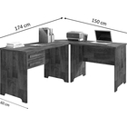 Escrivaninha Em L Alemanha/genebra Preto Fosco - Rv Móveis
