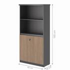 Escrivaninha Em L Com Armario Argentina Nogueira Preto