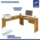 Escrivaninha Em L Com Gaveta Munique Kaiki Móveis 160cm Rover