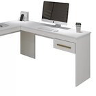 Escrivaninha Em L Com Gaveta Munique Kaiki Móveis Branca