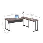 Escrivaninha Em L Com Gaveteiro 4 Gavetas Baamas Freijó Preto