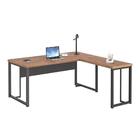 Escrivaninha Em L Com Gaveteiro 4 Gavetas Baamas Noce Preto