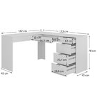 Escrivaninha Em L Com Mesa Escritório 5 Gavetas 152cm Branco