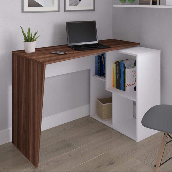 Escrivaninha Em L Home Office E Escritório 4 Nichos Urban Art