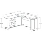Escrivaninha Em L Mesa Escritório Com Porta De Correr E 2 Gav