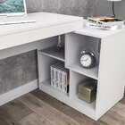 Escrivaninha Em L Ou Reta Com 4 Nichos Moove Appunto Branca