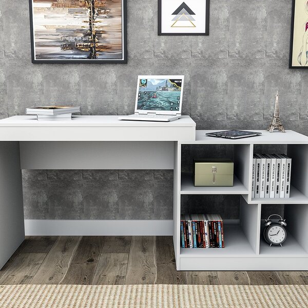 Escrivaninha Em L Ou Reta Com Moove 4 Nichos 160cm Appunto Br