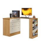 Escrivaninha Em L Retrátil Com Cômoda Módulos E Complementos