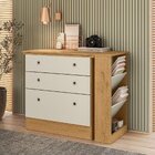 Escrivaninha Em L Retrátil Com Cômoda Módulos E Complementos