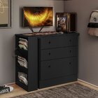 Escrivaninha Em L Retrátil Com Cômoda Módulos E Complementos