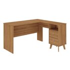 Escrivaninha Em L Retrô 2 Gavetas Havana  Madeirado