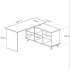 Escrivaninha Em L Retrô Para Escritório Gold Com Gaveteiro 2