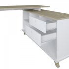 Escrivaninha Em L Retrô Para Escritório Gold Com Gaveteiro 2