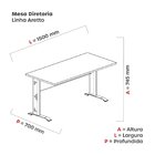 Escrivaninha Em Madeira150cm X M150/70at Aretto 150cm Industr