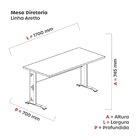 Escrivaninha Em Madeira 170cm X 70cm Aretto Branco/lilás