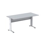 Escrivaninha Em Madeira 170cm X 70cm Aretto Cinza/branco