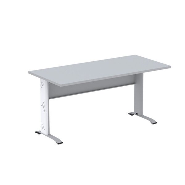 Escrivaninha Em Madeira 170cm X 70cm Aretto Cinza/branco