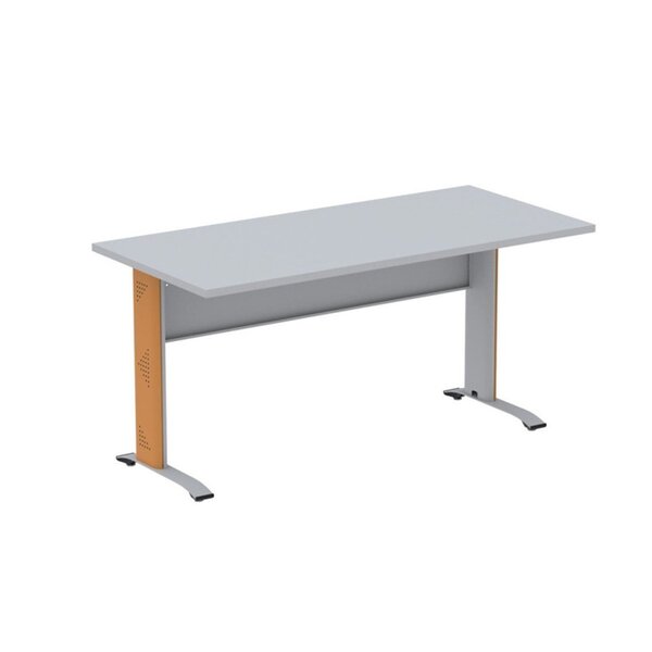 Escrivaninha Em Madeira 170cm X 70cm Aretto Cinza/laranja Pic