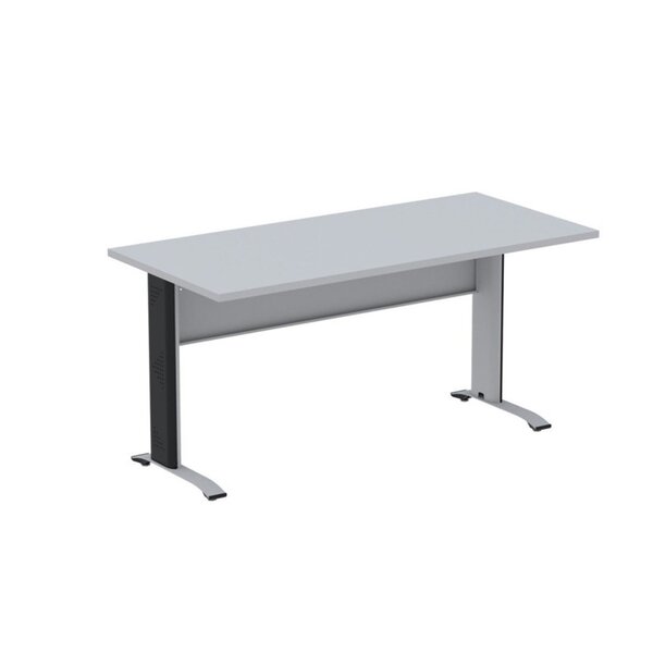 Escrivaninha Em Madeira 170cm X 70cm Aretto Cinza/preto