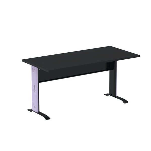 Escrivaninha Em Madeira 170cm X 70cm Aretto Preto/lilás