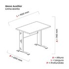 Escrivaninha Em Madeira M1900at Aretto 90cm Industrial Preto