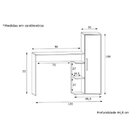 Escrivaninha Est021 1 Porta 5 Prateleiras 120cm Preto E Madei