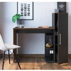 Escrivaninha Est021 1 Porta 5 Prateleiras 120cm Preto E Madei