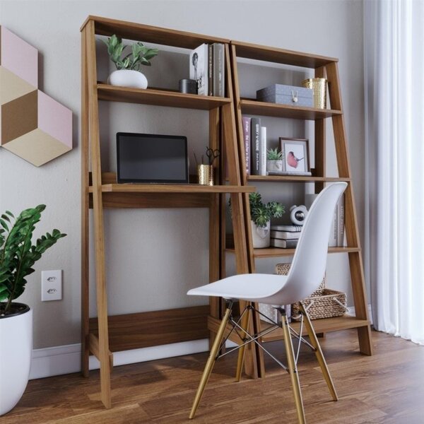 Escrivaninha Estante 2 Prateleiras E Estante Para Livros Esca